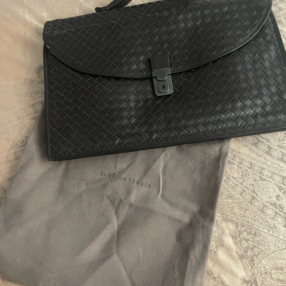 Bottega Veneta Mens Brown Briefcase